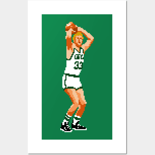 Larry Bird Pixel Shot Wall Art by qiangdade